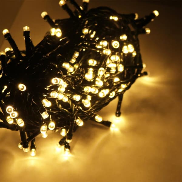 Julely-belysning 200 LED med 8-funktionsprogrammering, varmhvid, udendørs