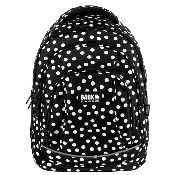 Backup Retro Polka Dots musta teinityttöjen koulureppu
