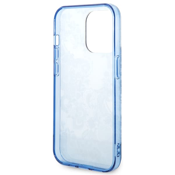 Guess Porcelain Collection-etui til iPhone 14 Pro Max, blå