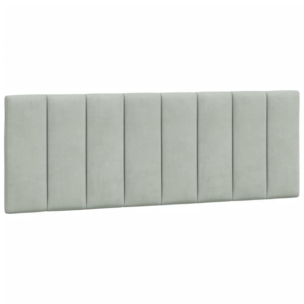 vidaXL Sängynpäädyn tyyny vaaleanharmaa 120 cm sametti