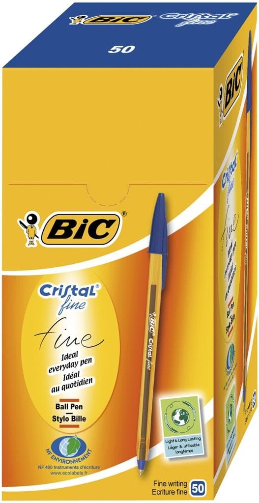 Cristal Fine Blå Kuglepen (50 stk.) BIC