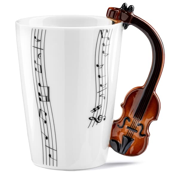 Musikduo-set - VIOLIN-mugg + underlägg