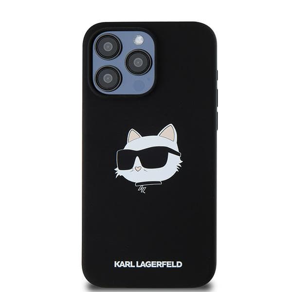 Karl Lagerfeld Silikone Choupette Head Magsafe-etui til iPhone 15 Pro Max, Sort