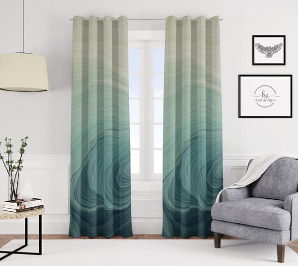 Gardin med snørehuller print 094