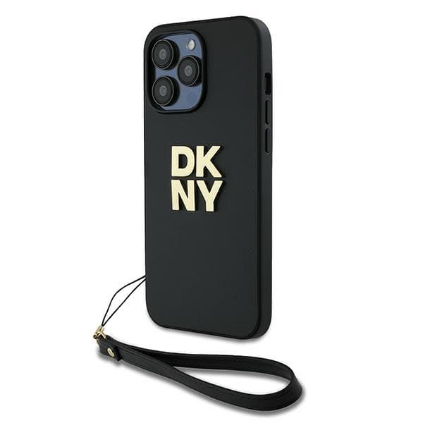 DKNY Wrist Strap Stock Logo-cover til iPhone 14 Pro, sort