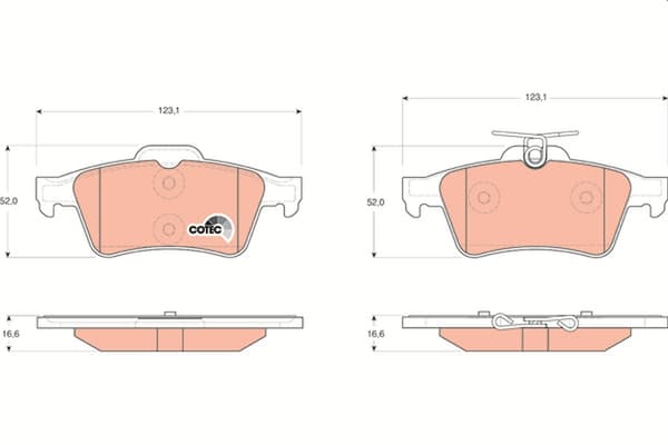 TRW GDB1621 TRW BAGBREMSEKLODSER UDEN SENSOR