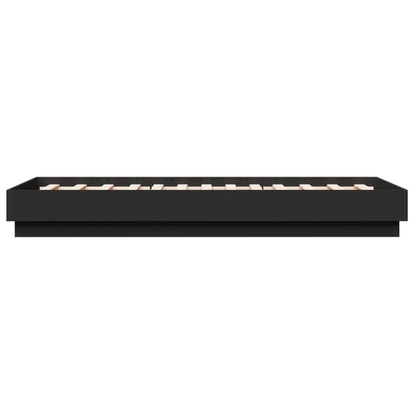 vidaXL sengestel med LED-lys sort 75x190 cm