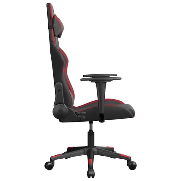 vidaXL massage-gamingstol, sort og bordeaux, kunstlæder