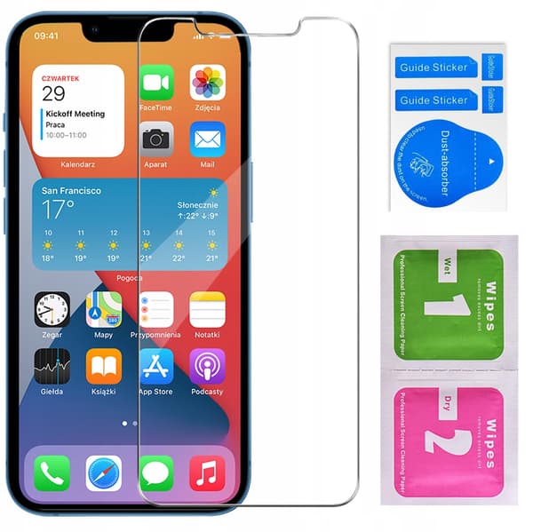 Etui til iPhone 12 Pro Max STØDMIDDELFRI KLAR ETUI MED ARMOR BAGSIDE + 9H GLAS