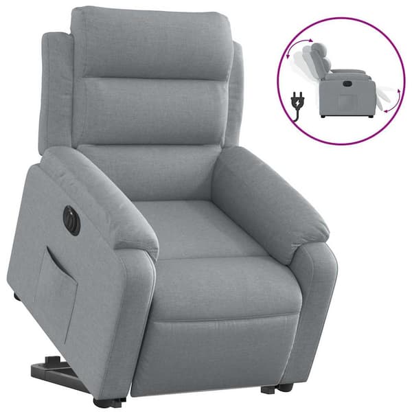 vidaXL Elektrisk lyftande massagefåtölj ljusgrå