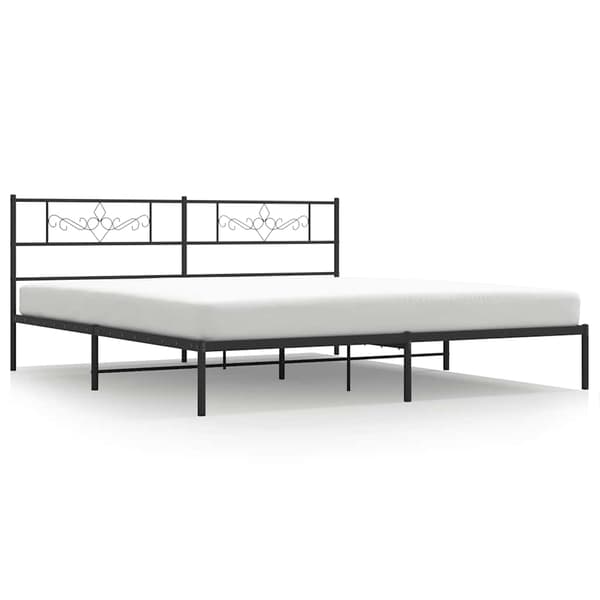 vidaXL metalsengestel med hovedgærde sort 193x203 cm