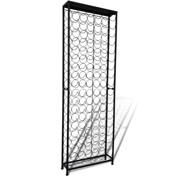 vidaXL Metallinen viinipulloteline 108 pullolle