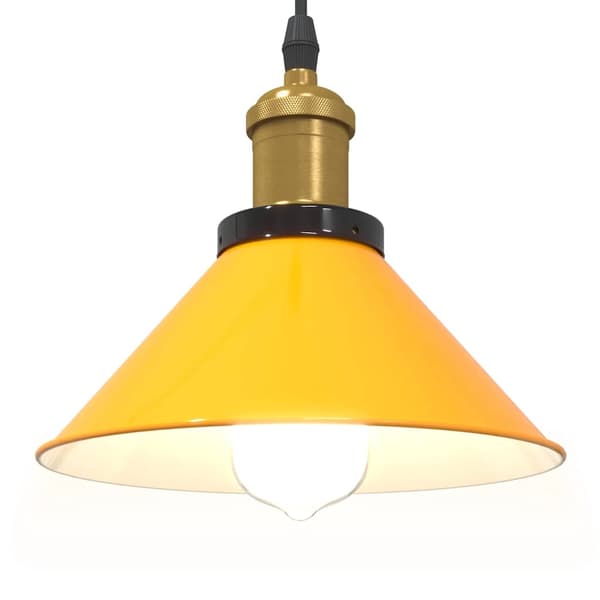 vidaXL Höjdjusterbar pendellampa E27 blank gul