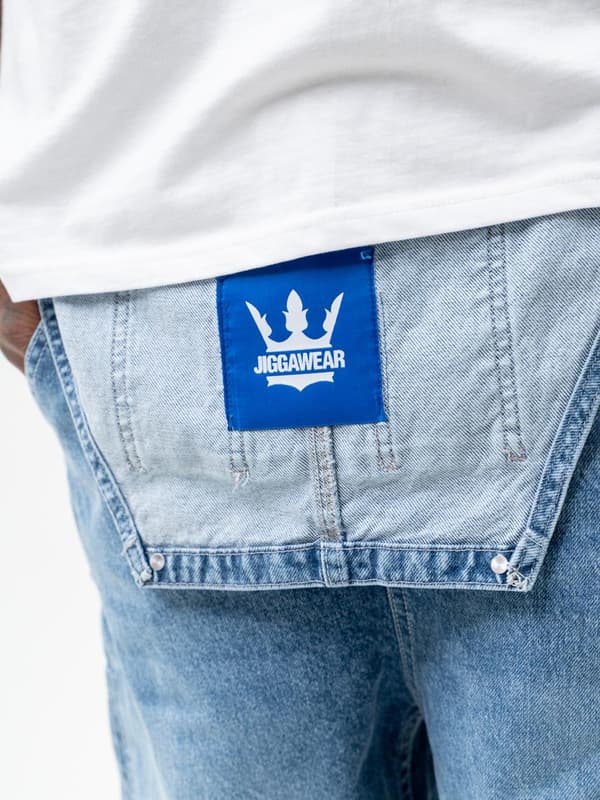 Ljusblå herrbyxor med logotyp, XXL