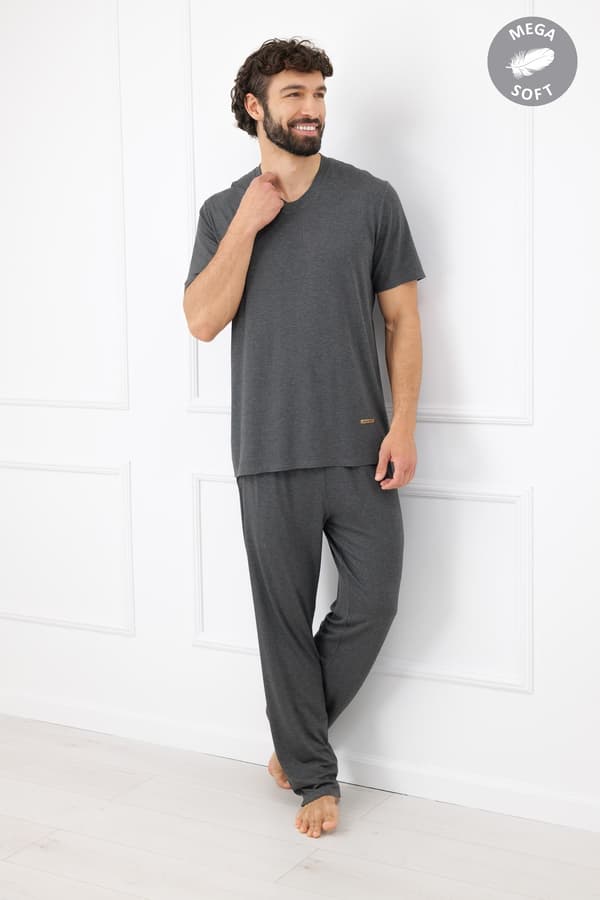 Chord herrpyjamas kortärmad, långbyxor XL