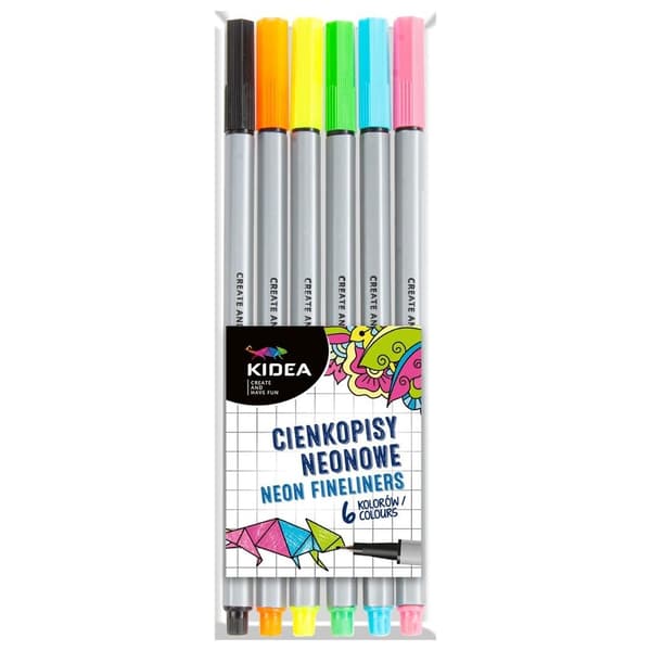 KIDEA Neon Fineliners 6 farver