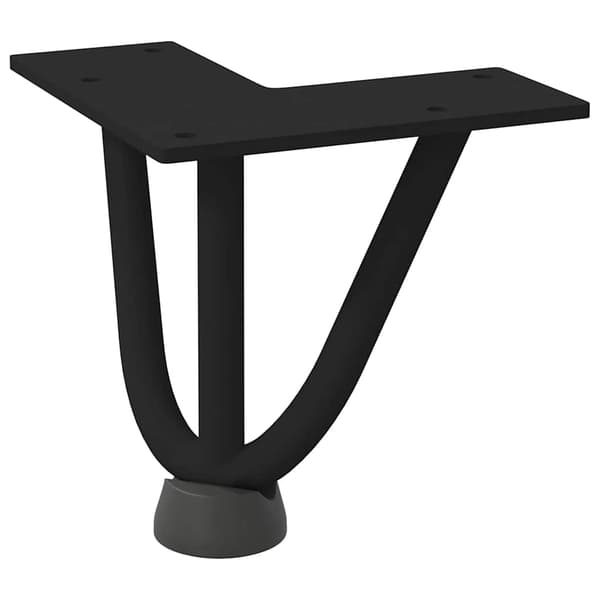 vidaXL hårnålebordben, 4 stk., sort, 10 cm, massivt stål