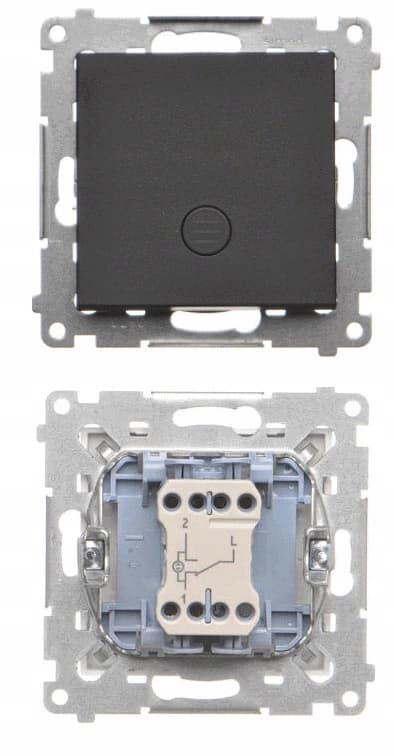 Simon 55 -portaiden kytkin LED-taustavalolla, mattamusta