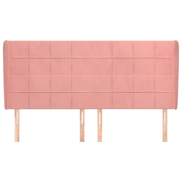 vidaXL Vingad nackstöd rosa 183x23x118/128 cm sammet