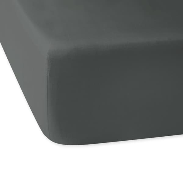 Bomullslakan 140x200 slät satin, ljusgrått