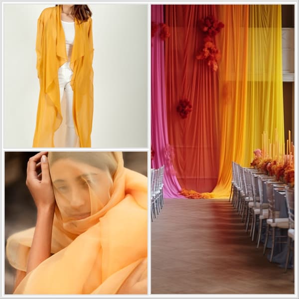 Chiffonmateriale, gul farve