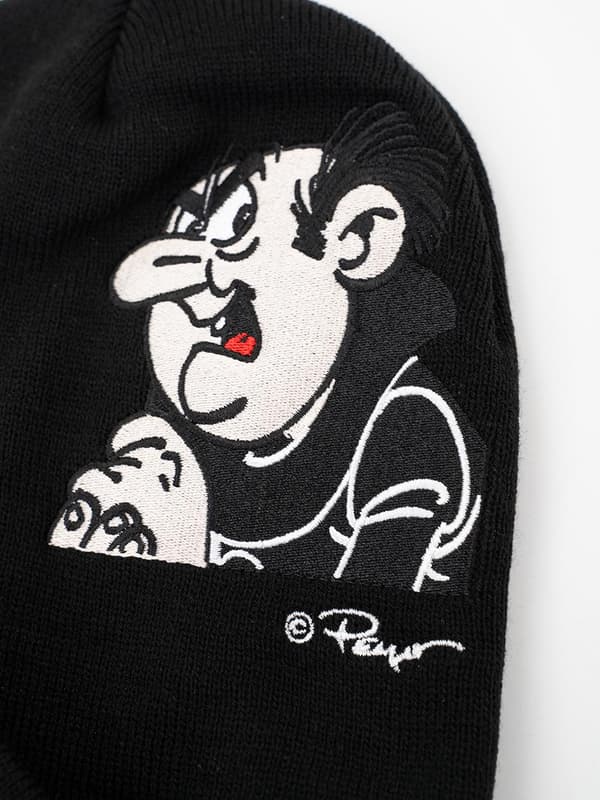 Wraparound vinterhue Sorte Smølfer Gargamel figur uni