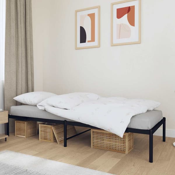 vidaXL metalsengestel sort 75x190 cm