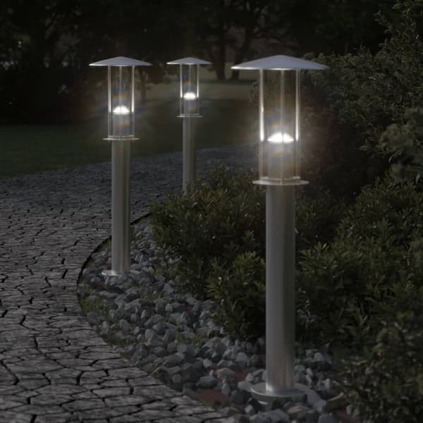 vidaXL havelampe sølv 60 cm rustfrit stål