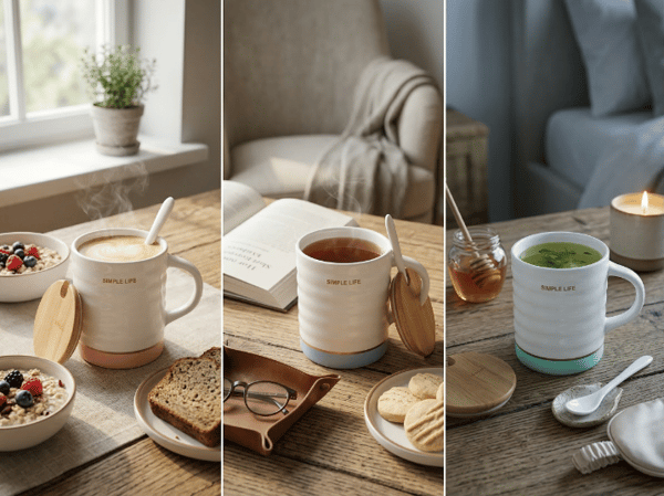Florina Pastele Keramisk Mugg med Lock och Sked 350 ml