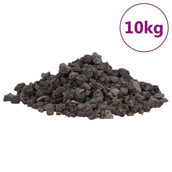 vidaXL Vulkansten, 10 kg, svart, 1-2 cm