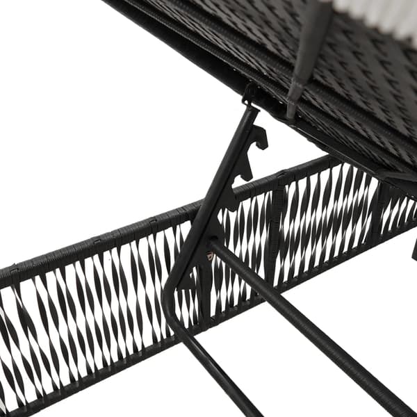 vidaXL liggestole med bord, sæt med 2, sort, polyrattan