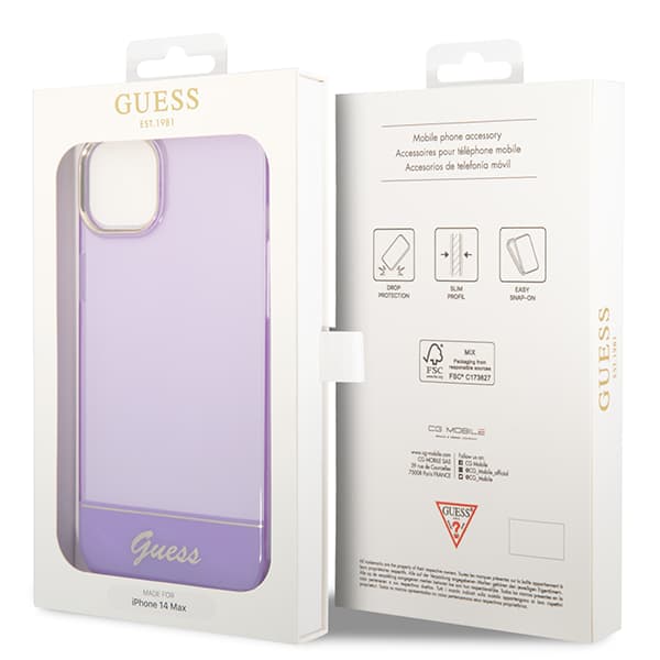 Guess Translucent Fodral till iPhone 14 Plus, Lila