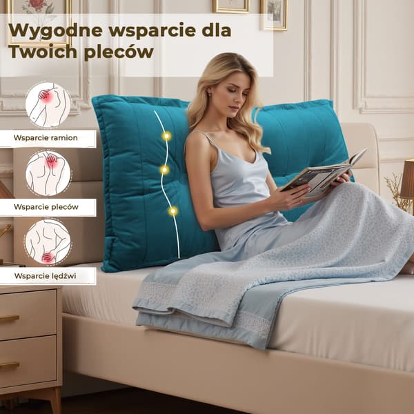Rektangulær rygstøttepude - Turkis Rektangulær rygstøttepude - Turkis 100 cm