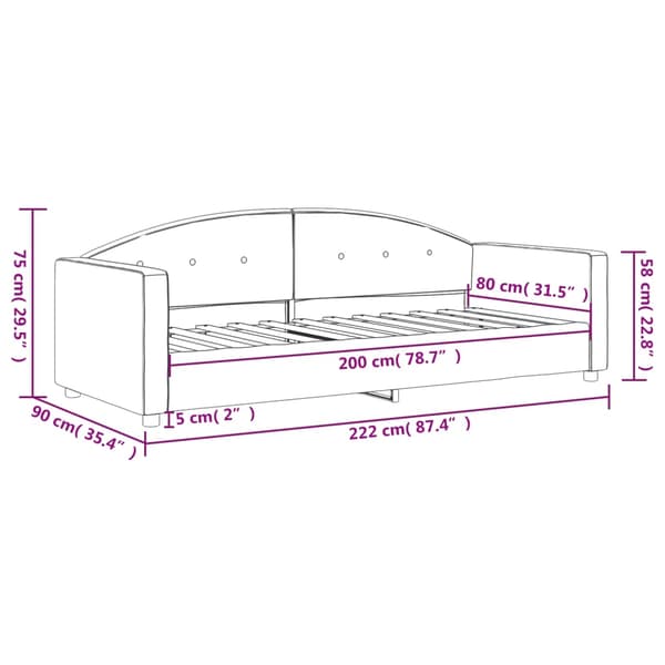vidaXL Bäddsoffa ljusgrå 80x200 cm klädd i sammet