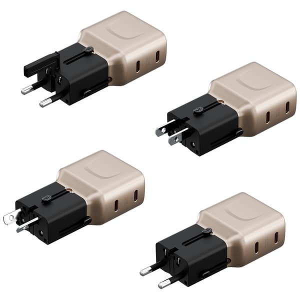 Energea TravelGo Adapter 45 2xUSB-C 45W vægoplader guld-sort