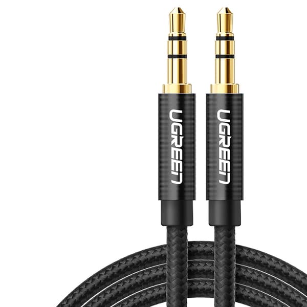 Lydkabel 2x mini-jack 3,5 mm 2m sort