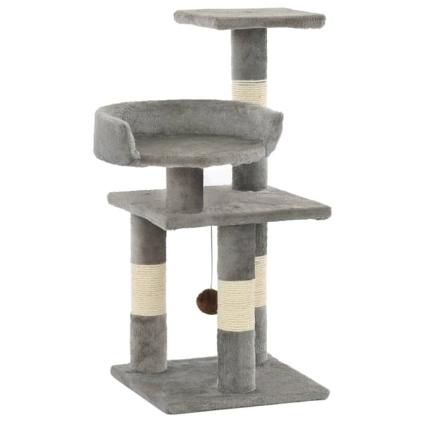 vidaXL kradsetræ til katte med sisalstolper 65 cm grå