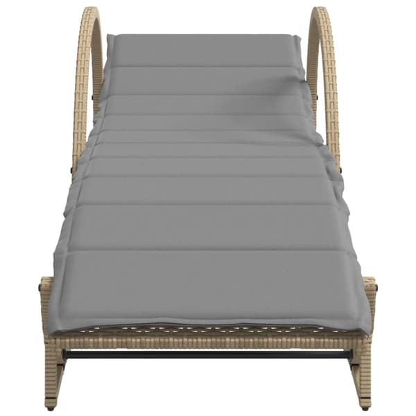 vidaXL Solstolar med kuddar, set om 2, beige, polyrotting