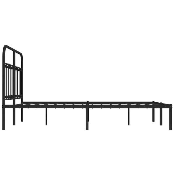 vidaXL metalsengestel med hovedgærde sort 150x200 cm