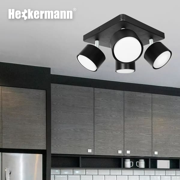 Heckermann 8795318A LED-kohdevalo musta 4 kpl päätä