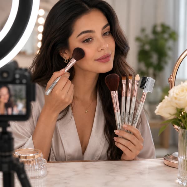 PROFESSIONELT SÆT MED KOSMETISKE MAKEUPPENSLER
