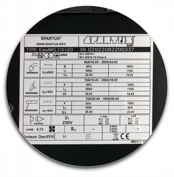 SPARTUS MIGOMAT EasyMIG 210 LED 200A MIG-hitsauskone