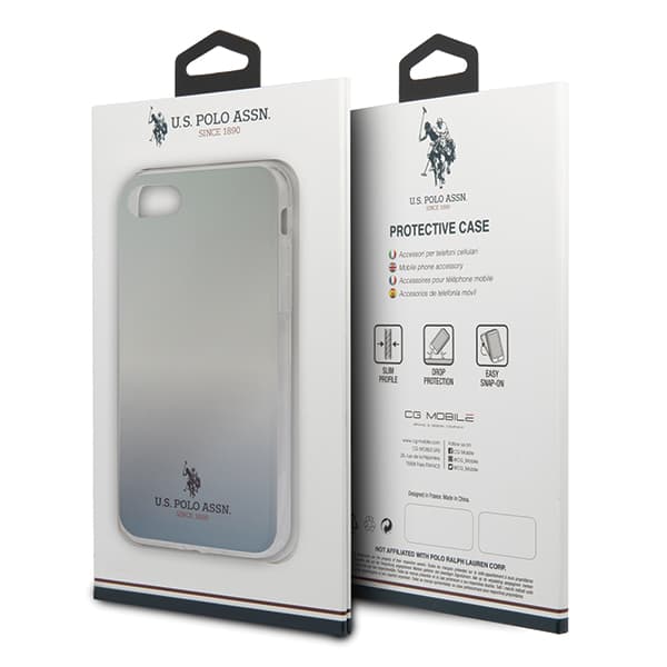 US Polo Gradient Pattern Collection-cover til iPhone 7/8/SE 2020 / SE 2022, blåt
