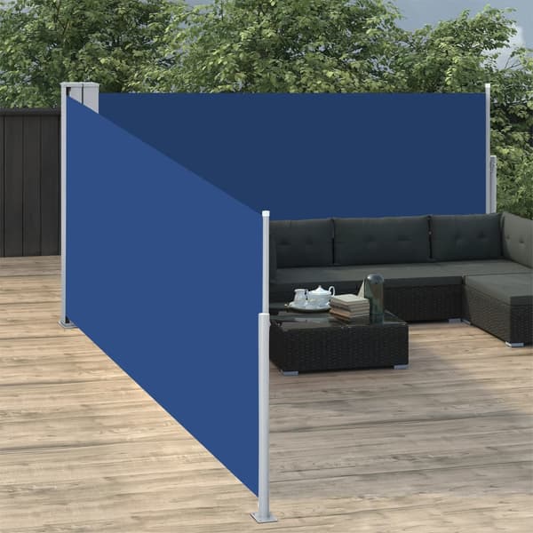 vidaXL Utdragbar sidomarkis blå 100 x 1000 cm
