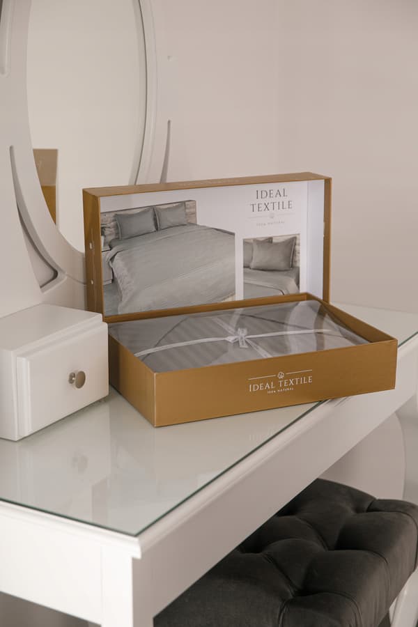 Premium satin bäddset mocka 160X220 100% bomull
