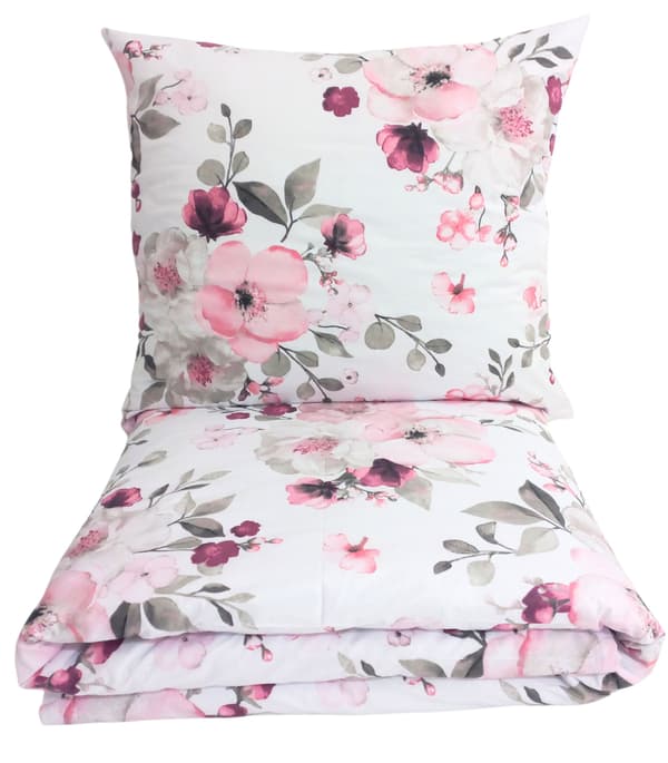 SENGESÆT 200x220 cm TYKT BOMULD MED BLOMSTER