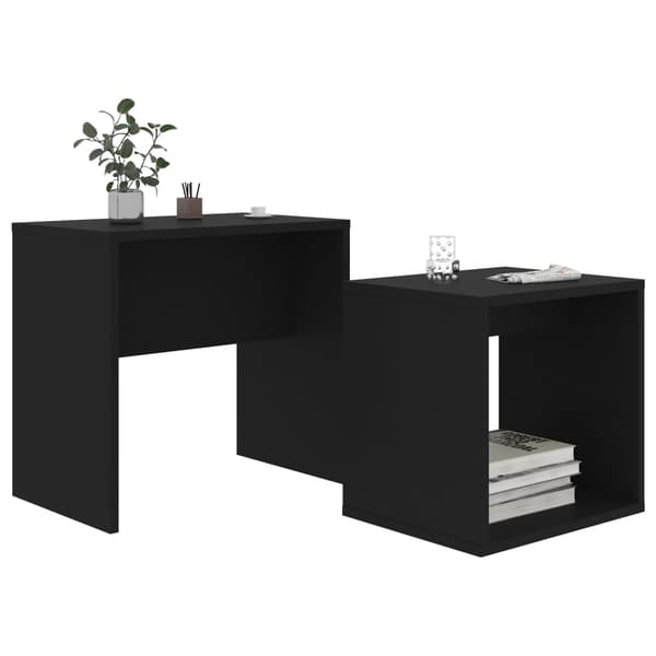 vidaXL sofabordsæt sort 48x30x45 cm spånplade