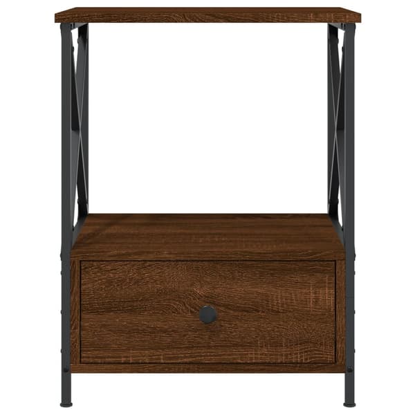 vidaXL sengebord brunt egetræ 50x41x65 cm træbaseret materiale