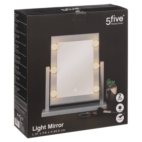 Spegel med LED-belysning Vit