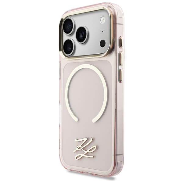 Karl Lagerfeld IML KL Script Logo MagSafe-cover til iPhone 17 Pro Max - Lyserødt